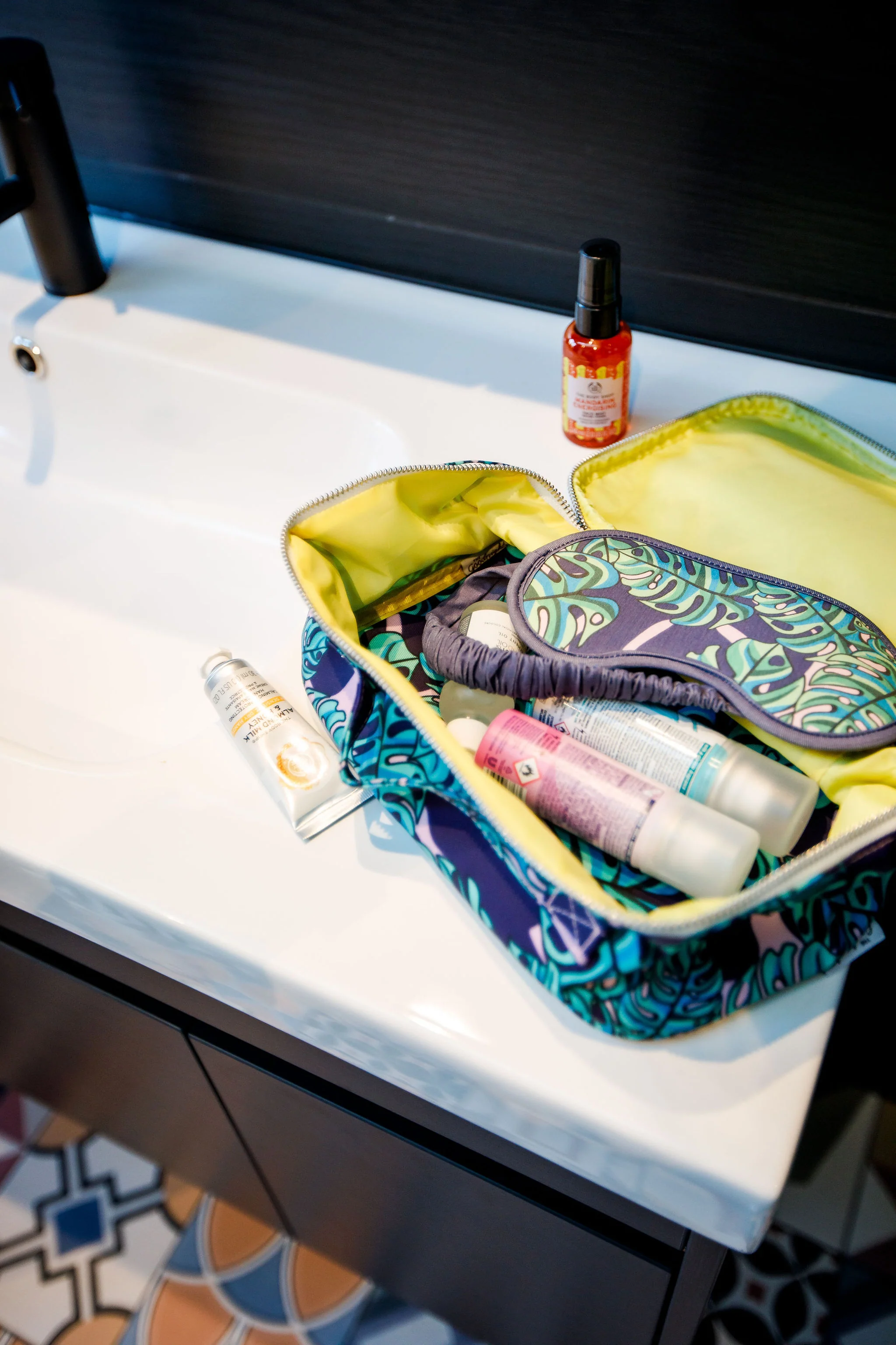 Large Cosmetic Bag - Monstera Print