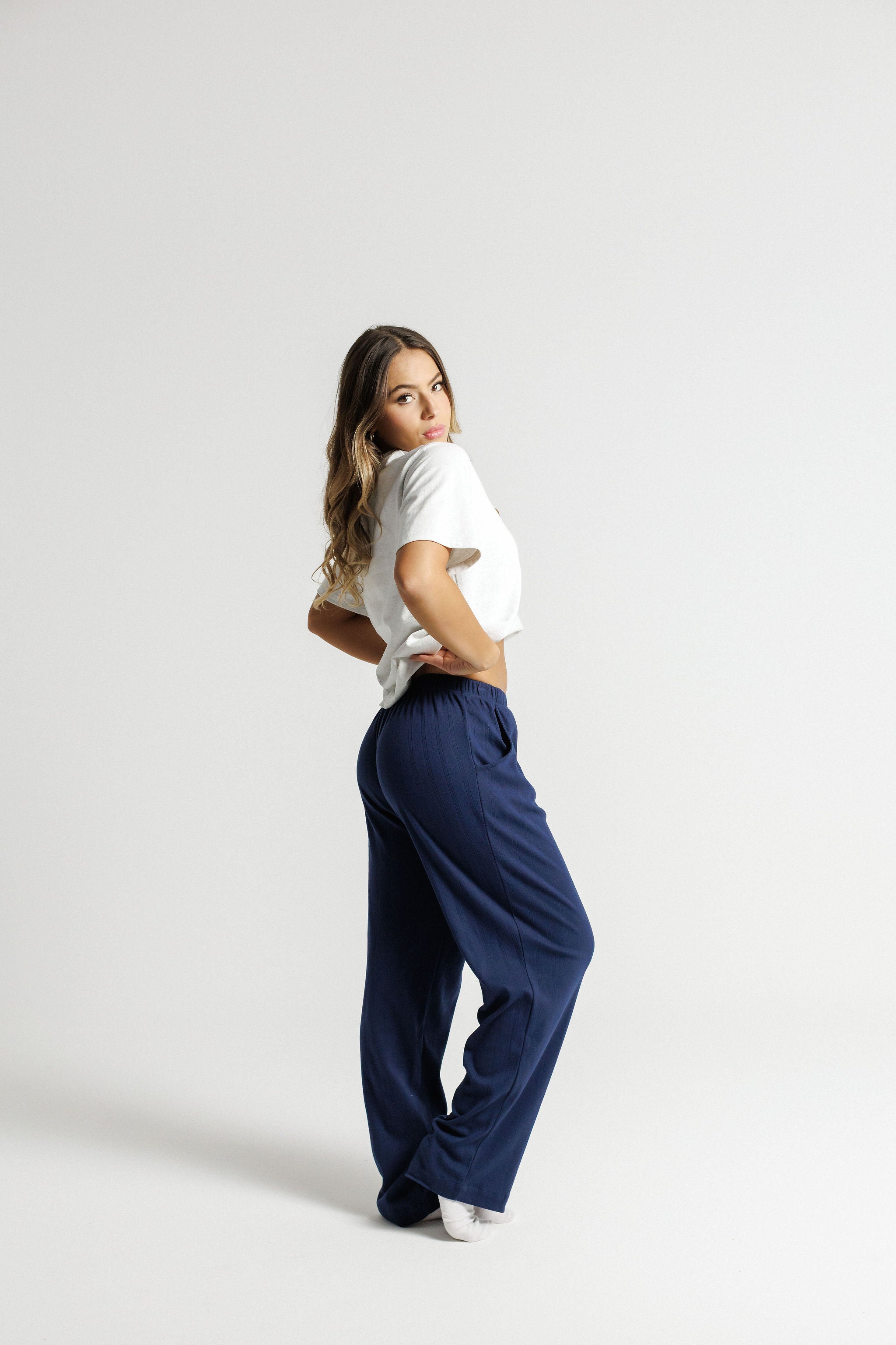 Boxer Pants - Navy Jacquard