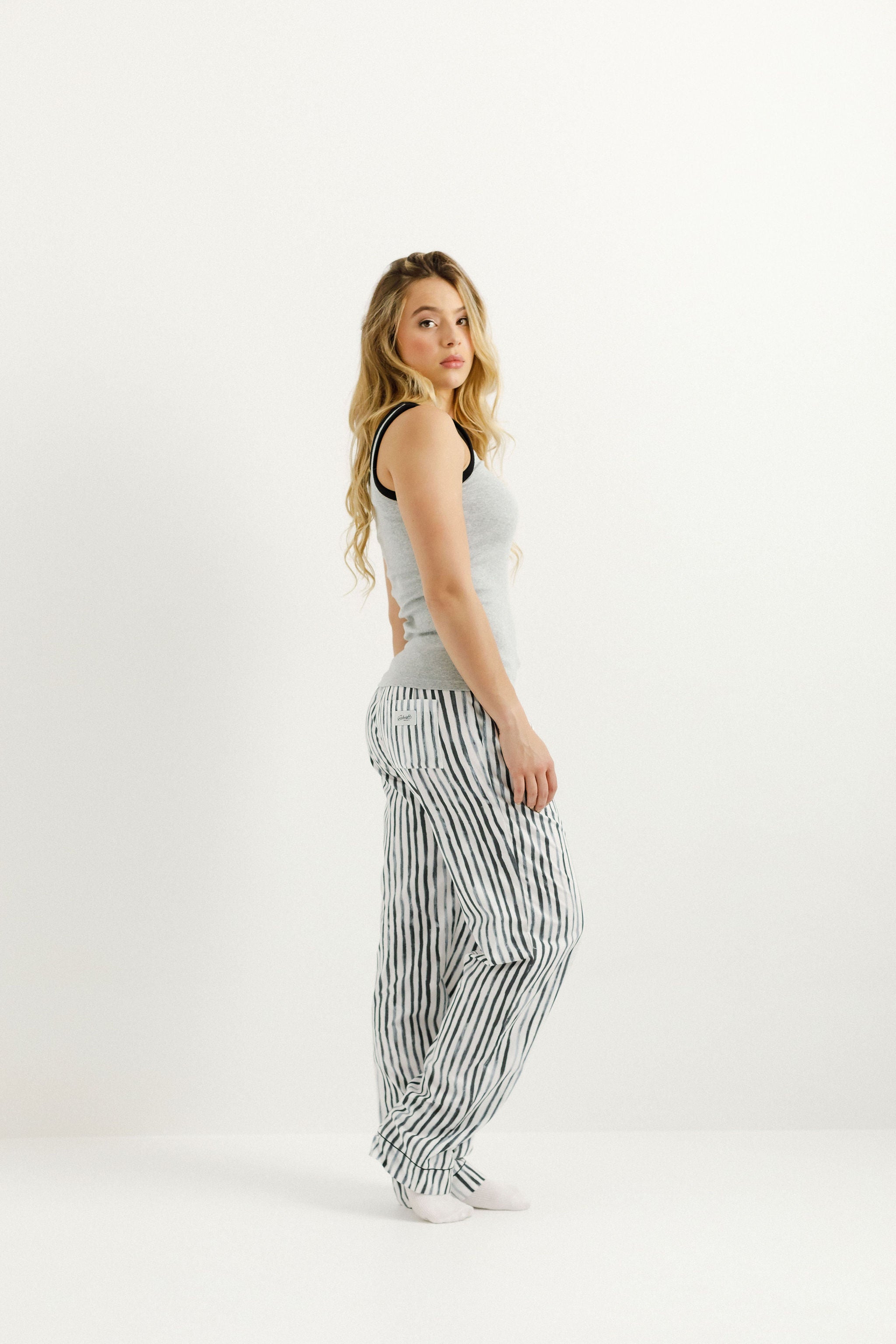 Royale Boxer Pants - Black/White Stripes