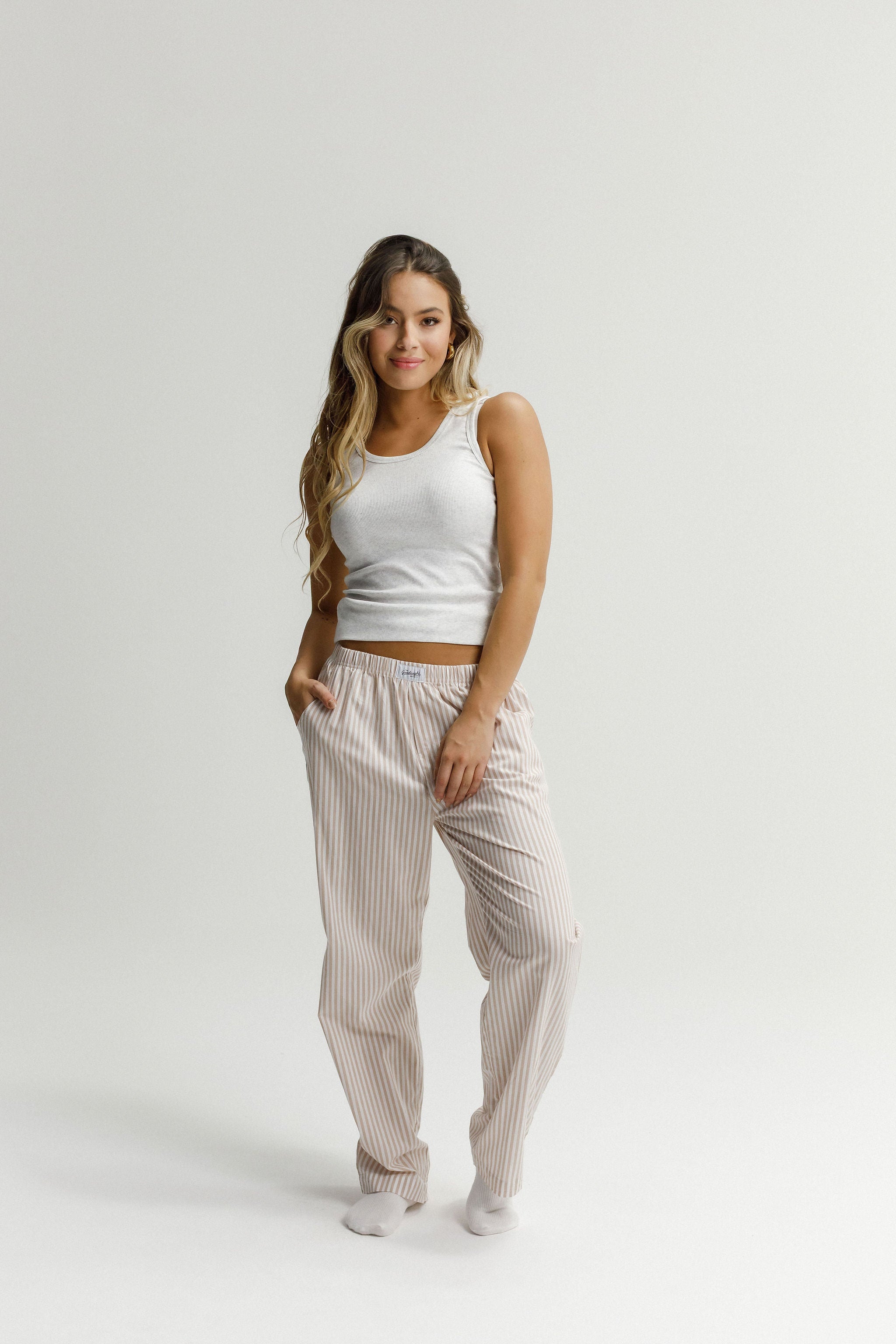 Boxer Pants - Sand Stripes