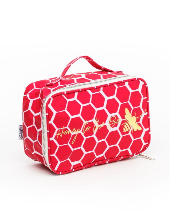 Large Cosmetic Bag - Honey Bee Print