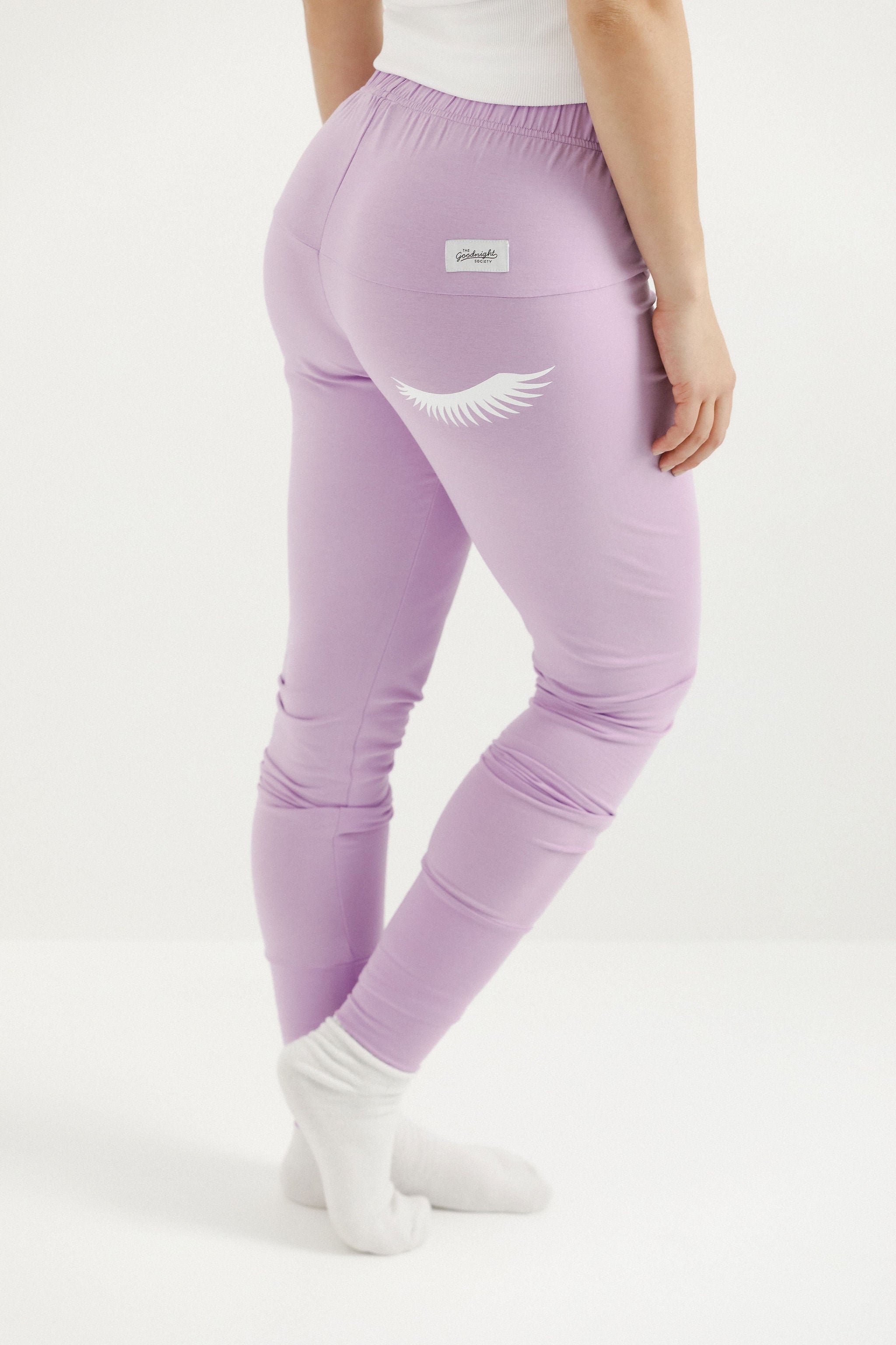 Lounge Pants - Violet with Eyelash Print