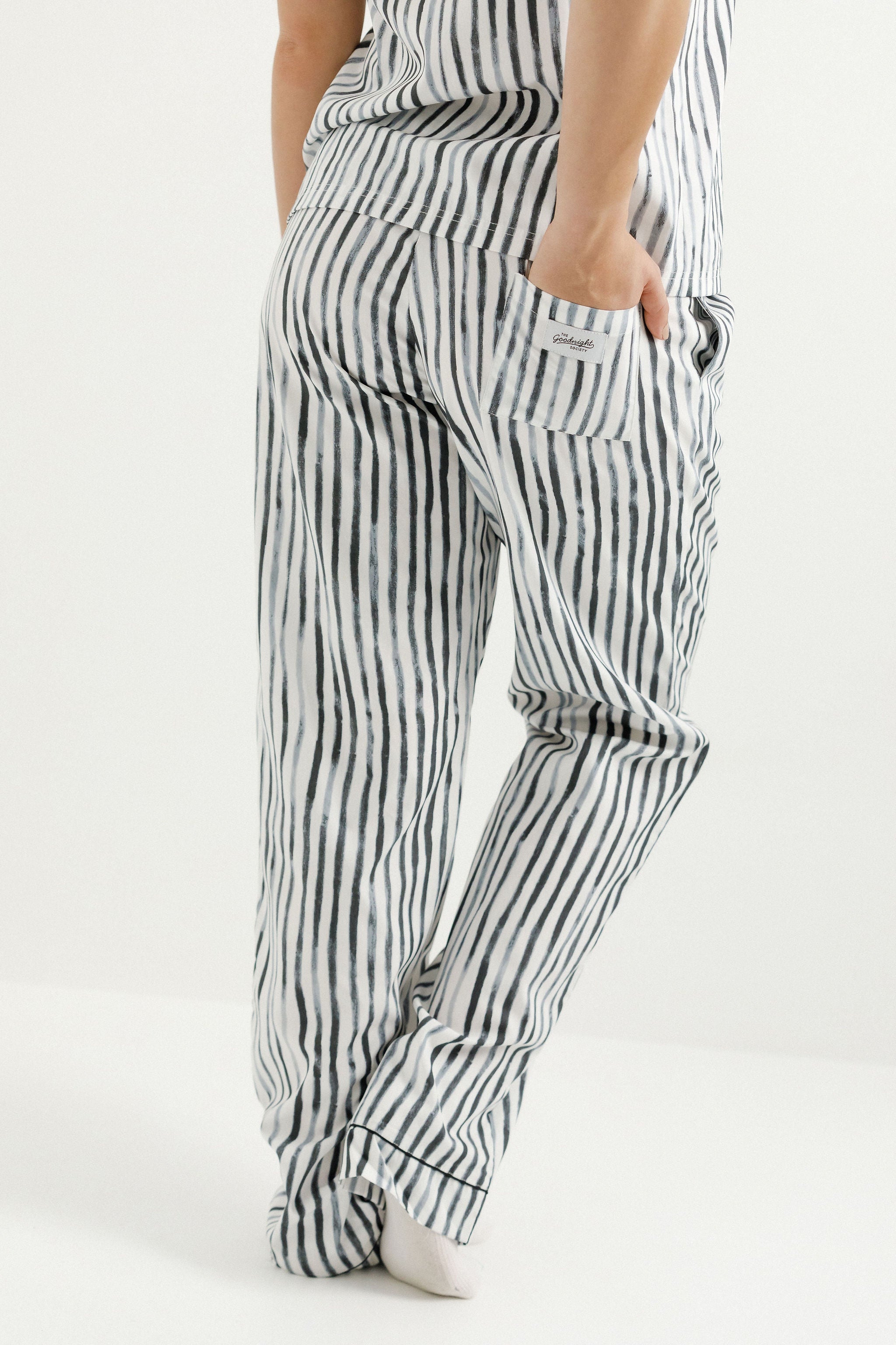 Royale Boxer Pants - Black/White Stripes