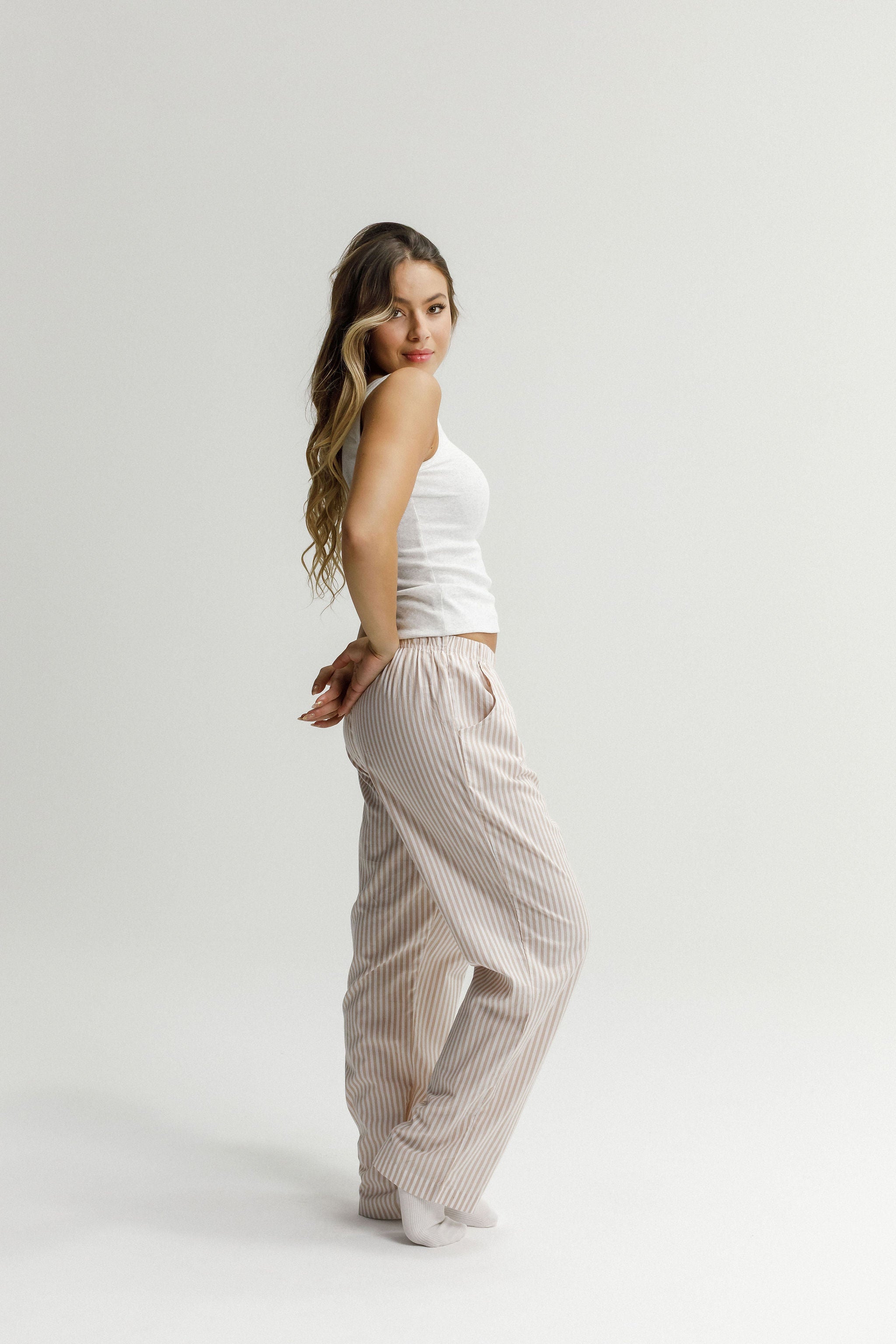 Boxer Pants - Sand Stripes