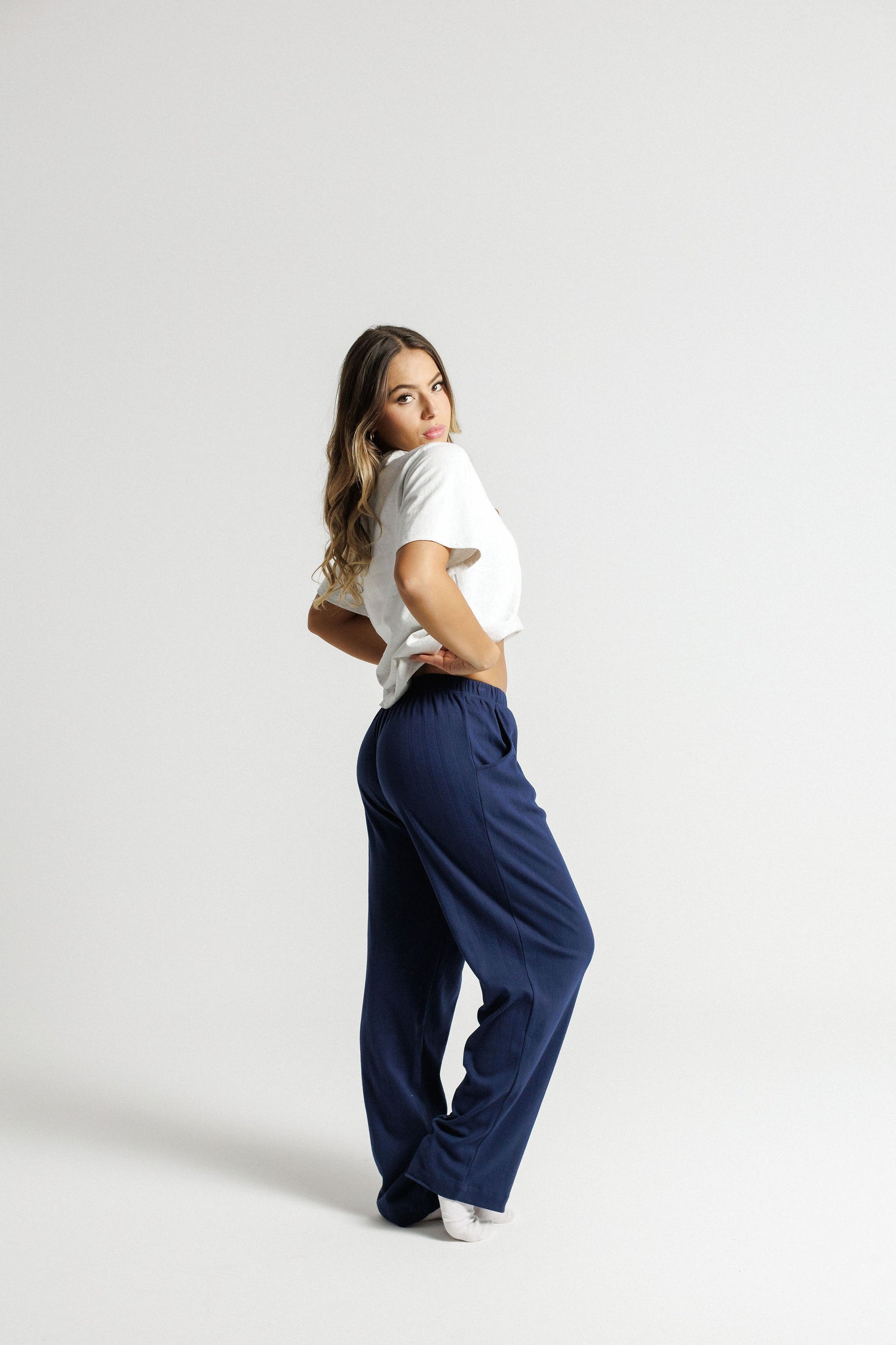 Boxer Pants - Navy Jacquard
