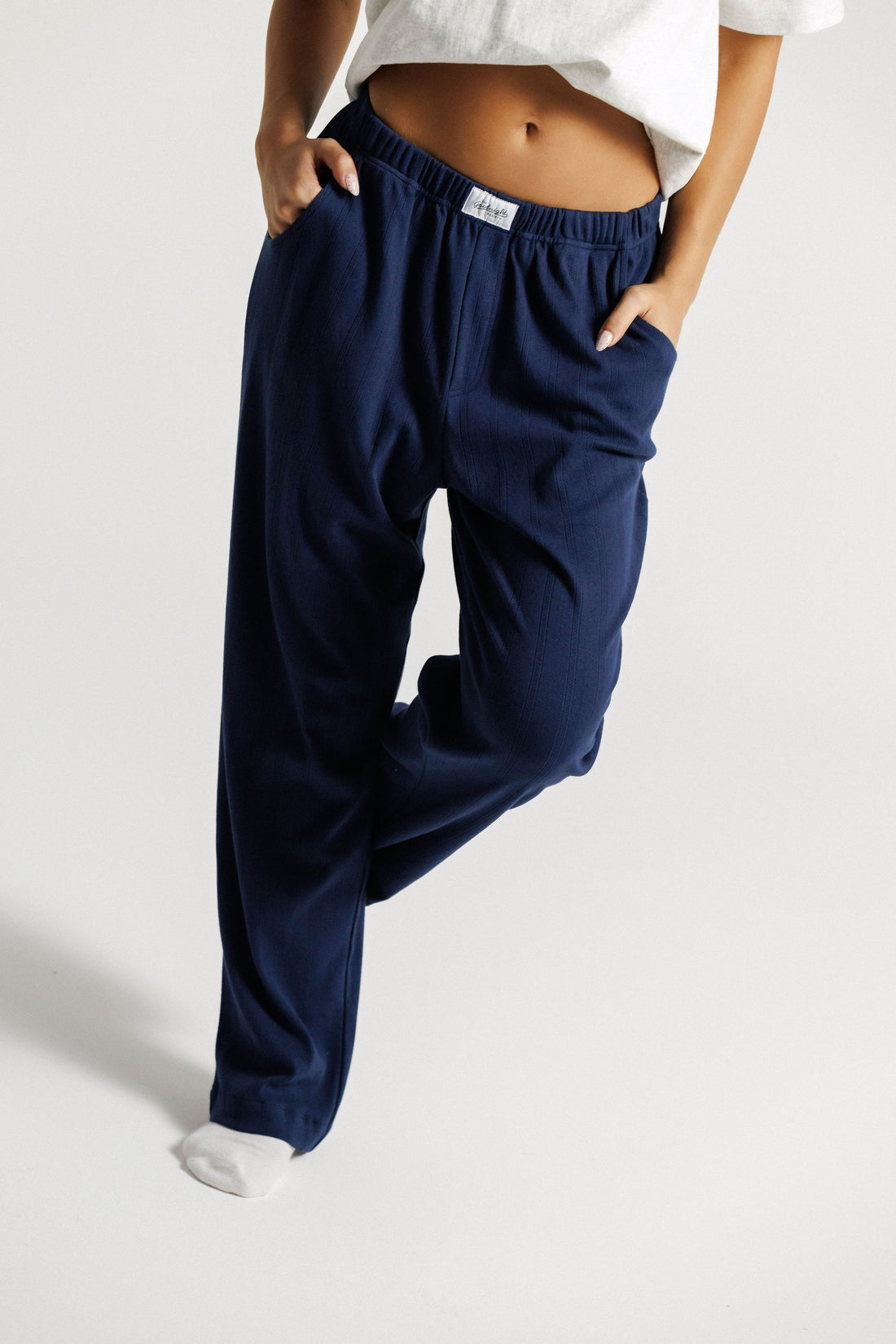 Boxer Pants - Navy Jacquard