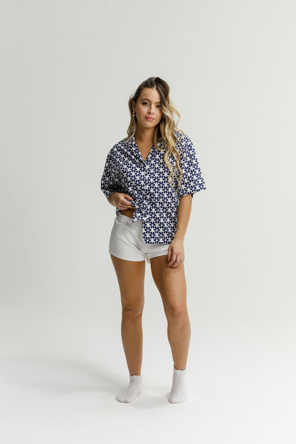 Lounge Shirt - Midnight Flowers