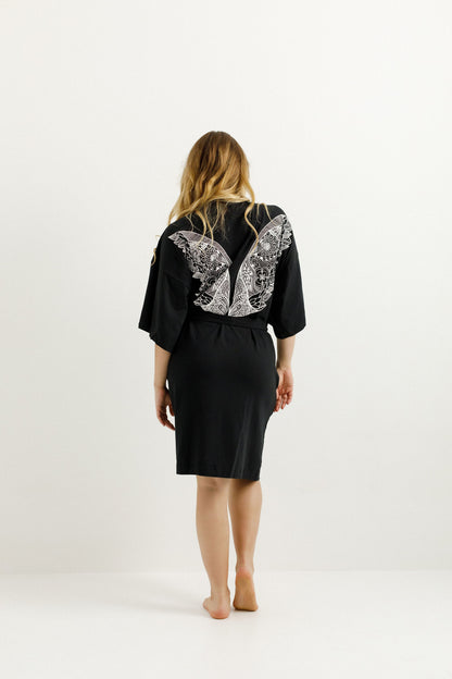 Robe - Black with White Wings