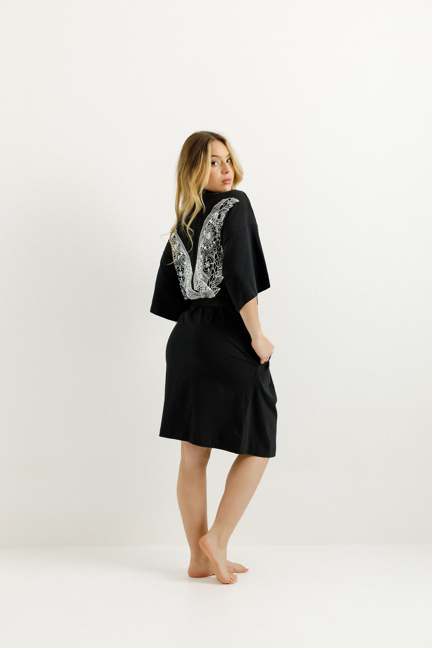 Robe - Black with White Wings