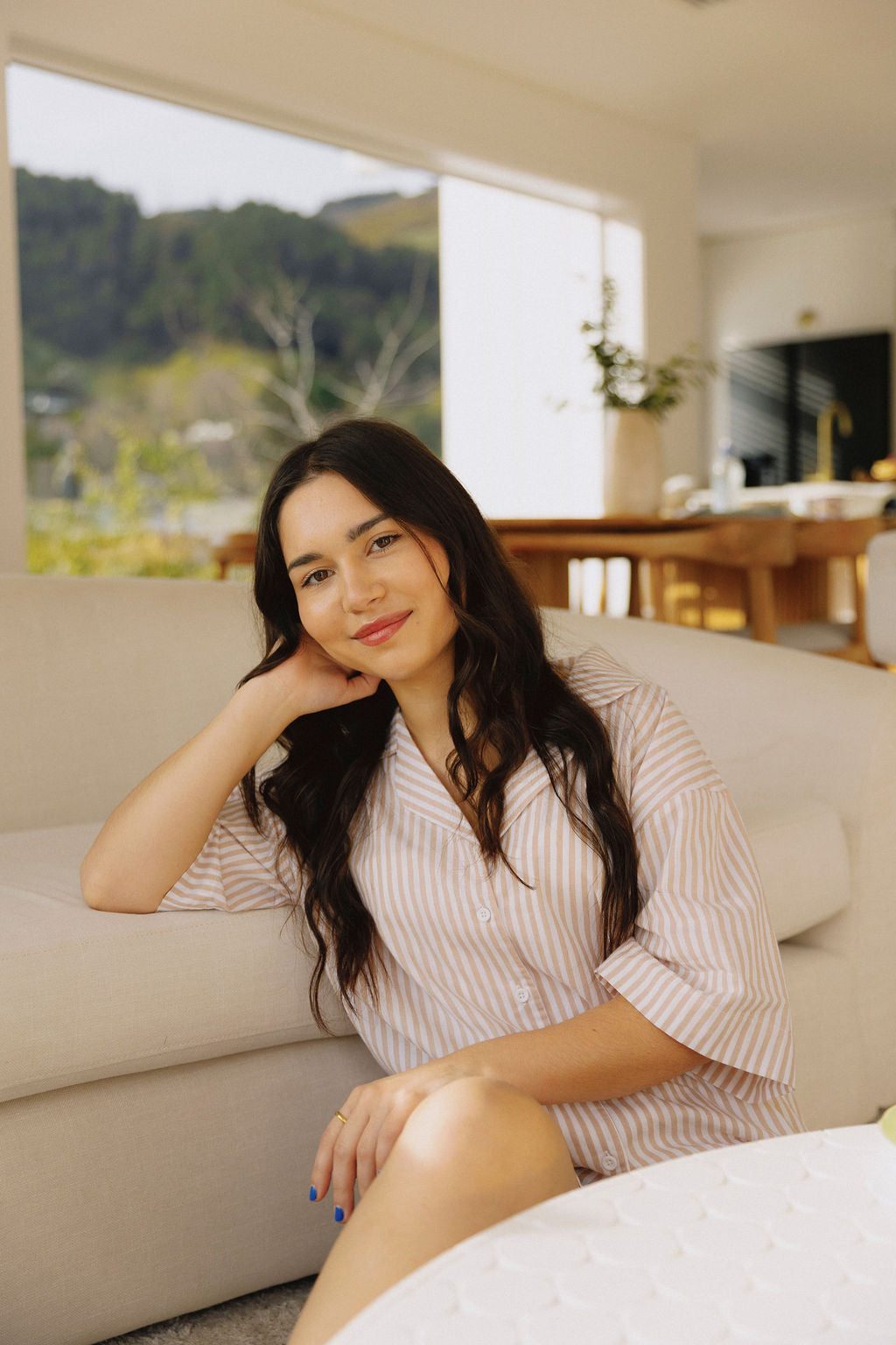 Lounge Shirt - Sand Stripes