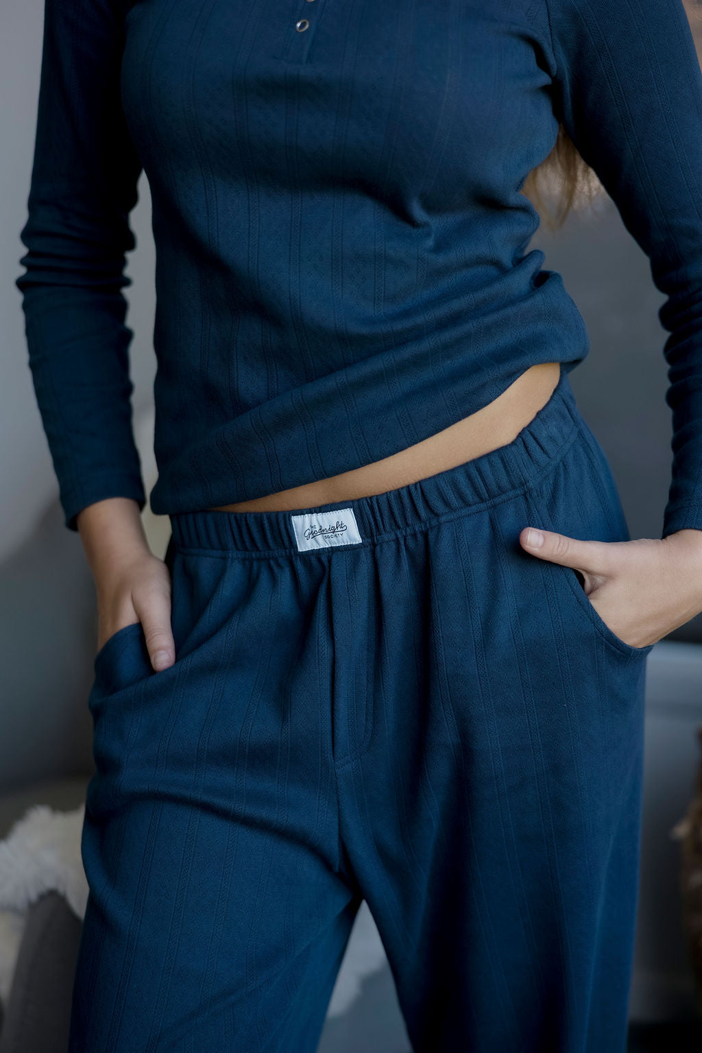 Boxer Pants - Navy Jacquard