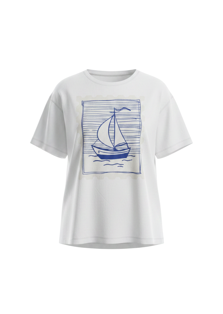 BOXY TEE - Coastal Sailboat